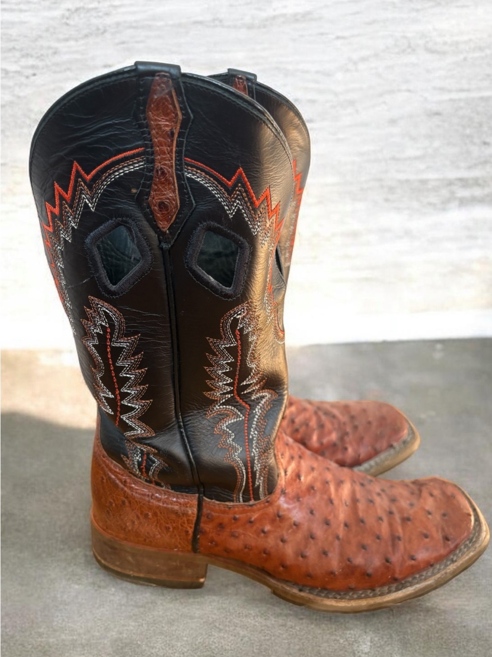 Double H Men's Two-Tone Brown & Black Western Cowboy Boots Size 9.5